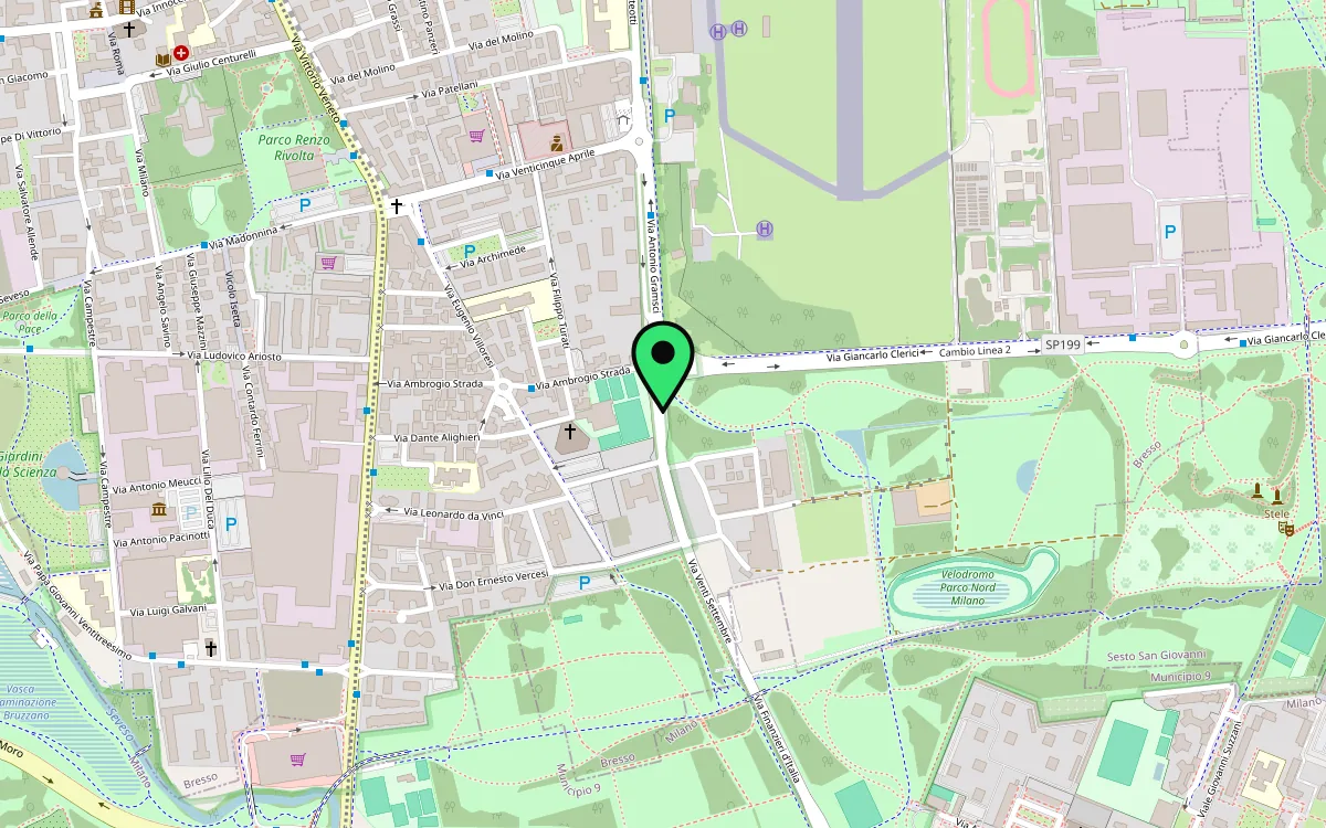 Mappa della zona: Via XX Settembre, Bresso, accanto al Parco Nord